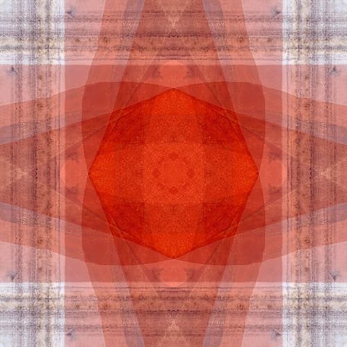 Orange and white quilt-like abstract Art Print